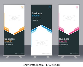 Vertical Banner Stand Template Design Can Stock Vector (Royalty Free ...