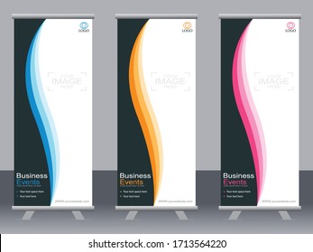 Business banner roll up set,standee banner template,Modern banner.