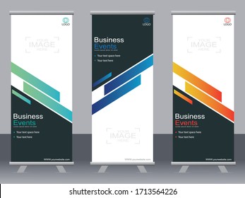 Business banner roll up set,standee banner template,Modern banner.