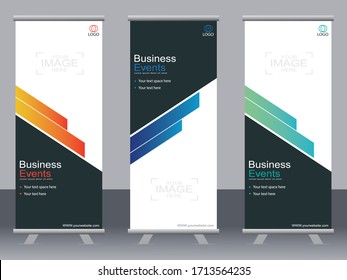 Business Banner Roll Up Set,Standbanner-Vorlage,Modernes Banner.