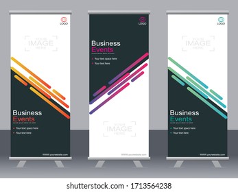 Business banner roll up set,standee banner template,Modern banner.