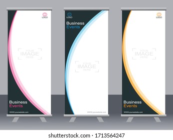 Business banner roll up set,standee banner template,Modern banner.