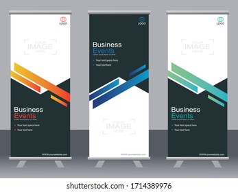 Business banner roll up set,standee banner template,Modern banner.