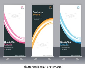 Business banner roll up set,standee banner template,Modern banner.