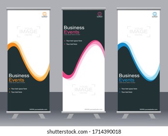 Business banner roll up set,standee banner template,Modern banner.