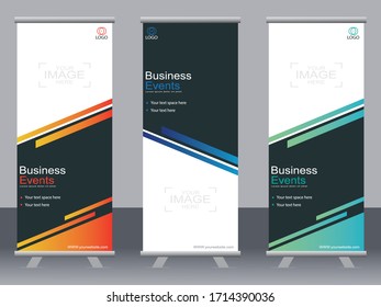 Business banner roll up set,standee banner template,Modern banner.