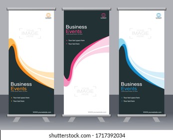 Business banner roll up set,standee banner template,Modern banner.