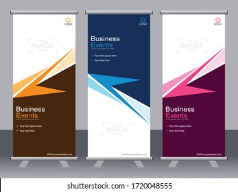 Business banner roll up set,standee banner template,Modern banner.