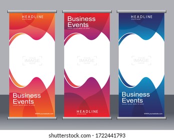 Business banner roll up set,standee banner template,Modern banner.