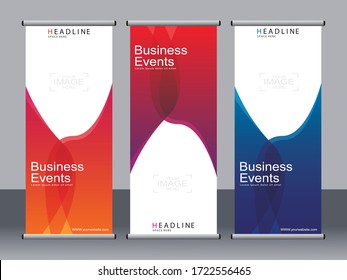 Business banner roll up set,standee banner template,Modern banner.