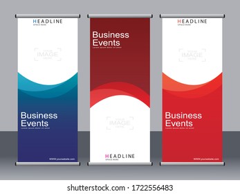 Business banner roll up set,standee banner template,Modern banner.