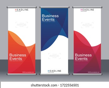 Business banner roll up set,standee banner template,Modern banner.