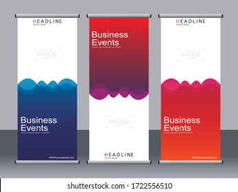 Business banner roll up set,standee banner template,Modern banner.