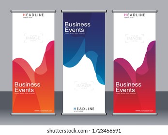 Business banner roll up set,standee banner template,Modern banner.