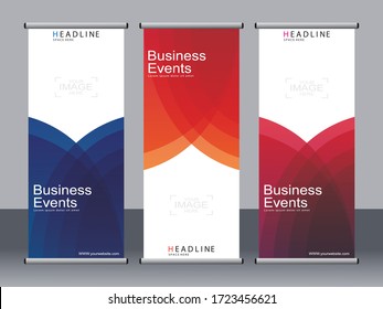 Business banner roll up set,standee banner template,Modern banner.