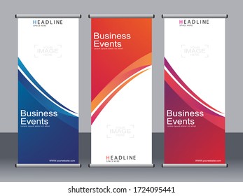 Business banner roll up set,standee banner template,Modern banner.