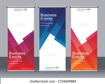 Business banner roll up set,standee banner template,Modern banner.