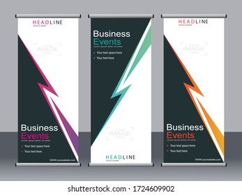 Business banner roll up set,standee banner template,Modern banner.