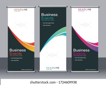 Business banner roll up set,standee banner template,Modern banner.