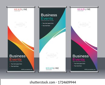 Business banner roll up set,standee banner template,Modern banner.