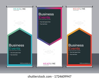 Business banner roll up set,standee banner template,Modern banner.
