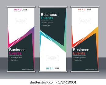 Business banner roll up set,standee banner template,Modern banner.