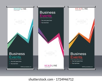 Business banner roll up set,standee banner template,Modern banner.