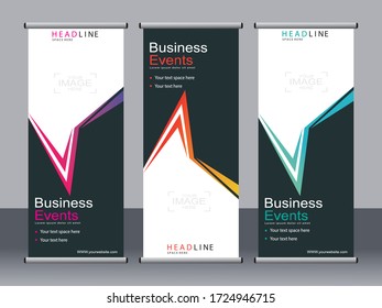 Business banner roll up set,standee banner template,Modern banner.