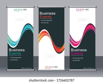Business banner roll up set,standee banner template,Modern banner.