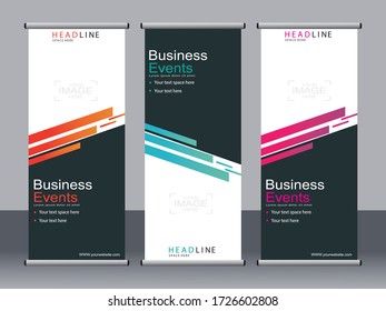 Business banner roll up set,standee banner template,Modern banner.