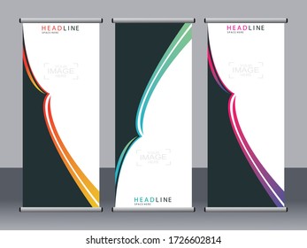 Business banner roll up set,standee banner template,Modern banner.