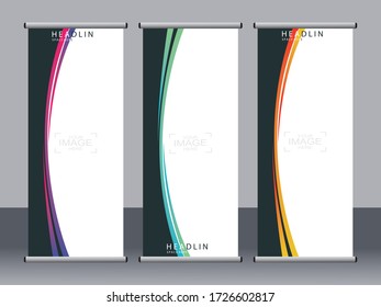 Business banner roll up set,standee banner template,Modern banner.