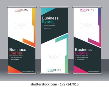 Business banner roll up set,standee banner template,Modern banner.