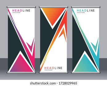 Business banner roll up set,standee banner template,Modern banner.