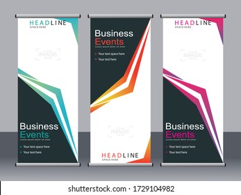 Business banner roll up set,standee banner template,Modern banner.