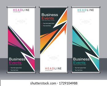 Business banner roll up set,standee banner template,Modern banner.