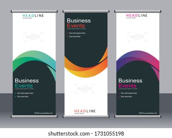 Business banner roll up set,standee banner template,Modern banner.