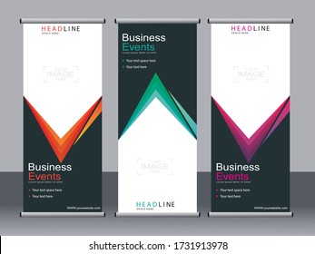 Business banner roll up set,standee banner template,Modern banner.