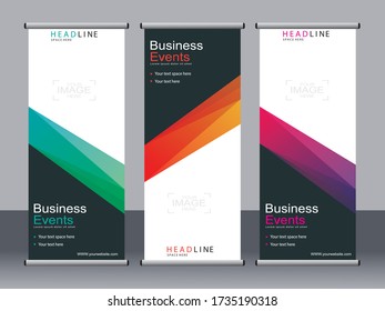 Business banner roll up set,standee banner template,Modern banner.