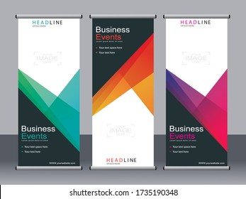 Business banner roll up set,standee banner template,Modern banner.