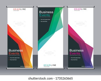 Business banner roll up set,standee banner template,Modern banner.