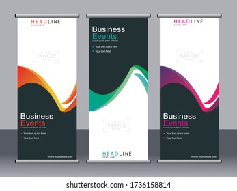 Business banner roll up set,standee banner template,Modern banner.