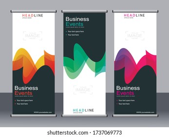 Business banner roll up set,standee banner template,Modern banner.