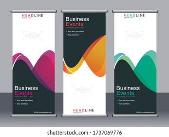 Business banner roll up set,standee banner template,Modern banner.