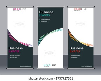 Business banner roll up set,standee banner template,Modern banner.