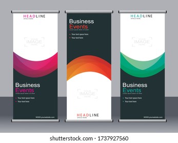 Business banner roll up set,standee banner template,Modern banner.