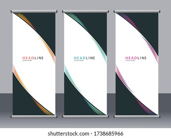 Business banner roll up set,standee banner template,Modern banner.