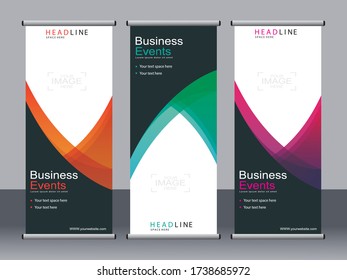 Business banner roll up set,standee banner template,Modern banner.