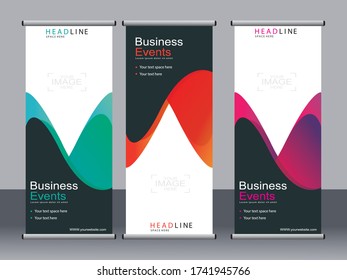 Business banner roll up set,standee banner template,Modern banner.