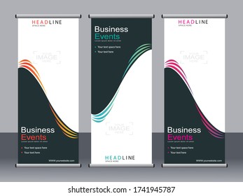 Business banner roll up set,standee banner template,Modern banner.